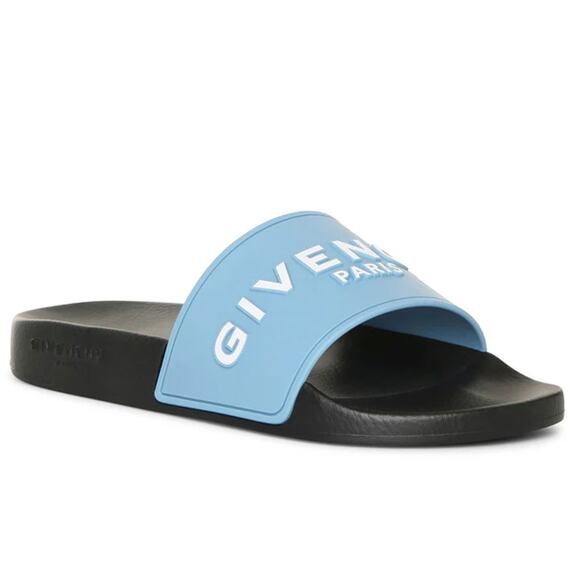 NEW Givenchy Women's Logo Rubber Pool Slides Sandals 37 BOX NIB AUTH! - Picture 1 of 15